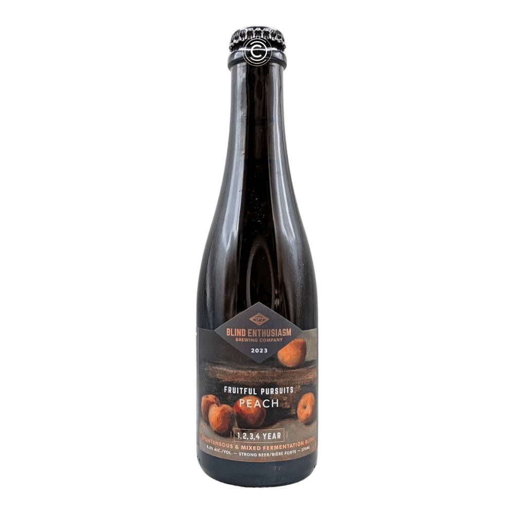 Fruitful Pursuits Peach (2023) by Blind Enthusiasm Brewing Company, beer label