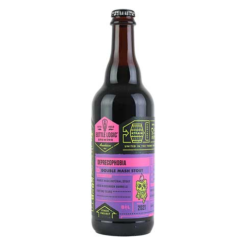 Bottle Logic/Voodoo Deprecophobia Double Mash Stout by Bottle Logic Brewing, beer label