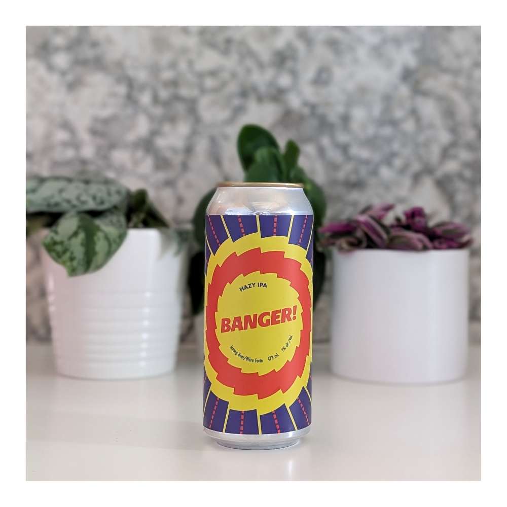 Banger! Hazy IPA by Cabin Brewing Company, beer label