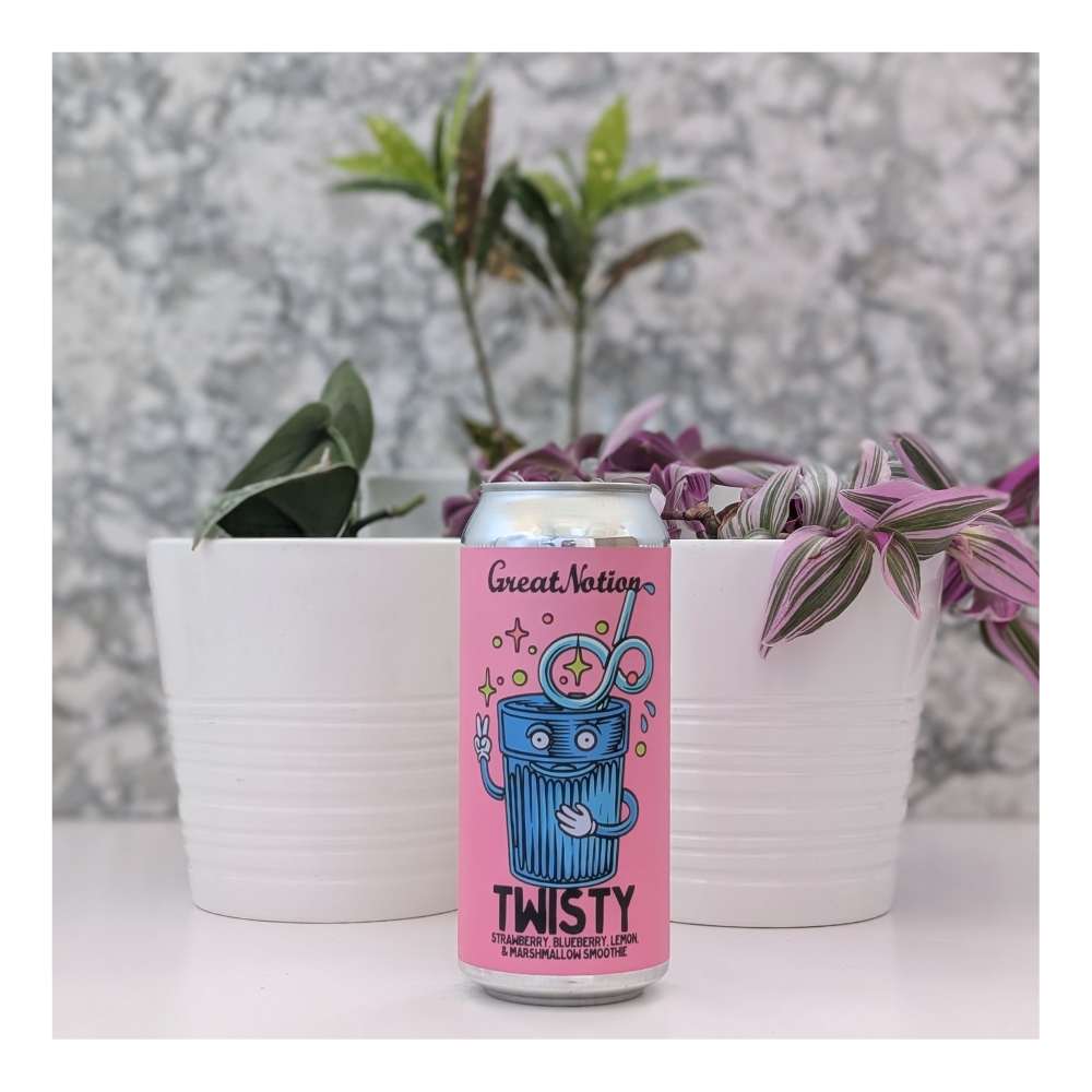 Brewing Twisty Strawberry Blueberry Lemon Marshmallow Sour by Great Notion Brewing, beer label