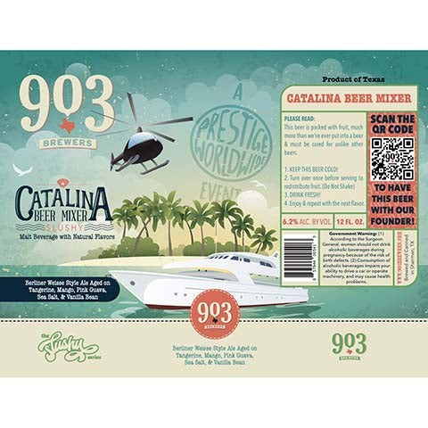 903 Brewers Catalina Beer Mixer Berliner Weisse Ale by 903 Brewers, beer label