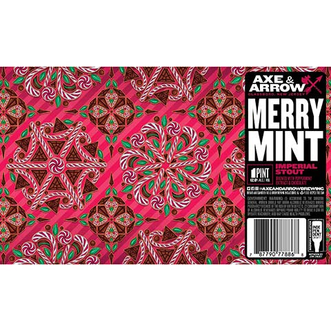 Axe & Arrow Merry Mint Imperial Stout by Axe & Arrow Brewing, beer label