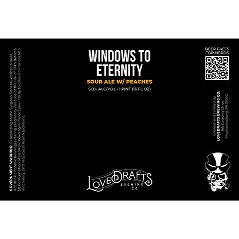 Lovedrafts Windows To Eternity Sour Ale by Lovedrafts Brewing Co., beer label