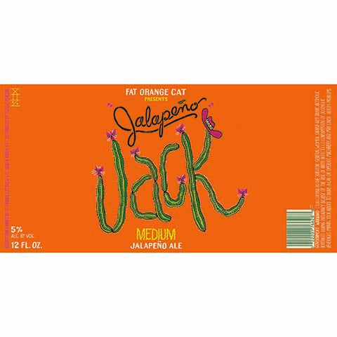 Fat Orange Cat Jalapeño Jack Medium Jalapeño Ale by Fat Orange Cat Brew Co, beer label