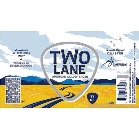 Blue Crown Two Lane Golden Lager by Blue Crown Brewing, beer label
