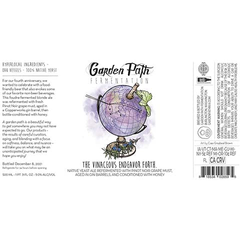 Garden Path Fermentation The Vinaceous Endeavor Forth by Garden Path Fermentation, beer label