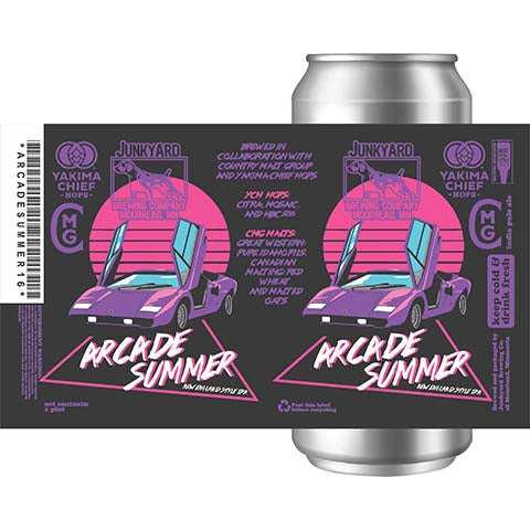 Junkyard Arcade Summer NEIPA by Junkyard Brewing Company, beer label