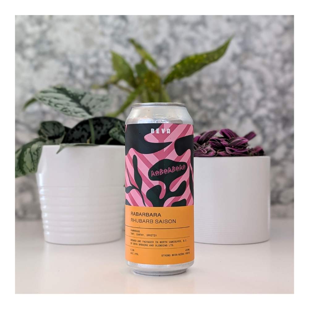 Rabarbara Rhubarb Saison by Beva Brewing & Blending, beer label