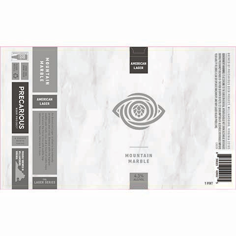 Precarious Mountain Marble Lager by Precarious Beer Project, beer label