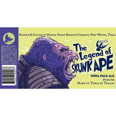 Martin House The Legend of Skunk Ape IPA by Martin House Brewing Company, beer label