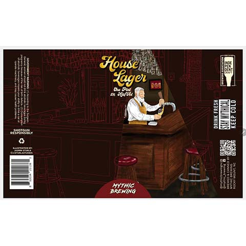Mythic House Lager by Mythic Brewing, beer label