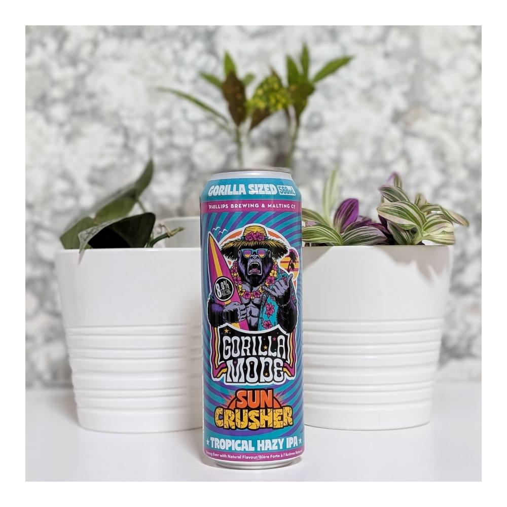 Gorilla Mode Suncrusher Tropical Hazy IPA by Phillips Brewing Company, beer label