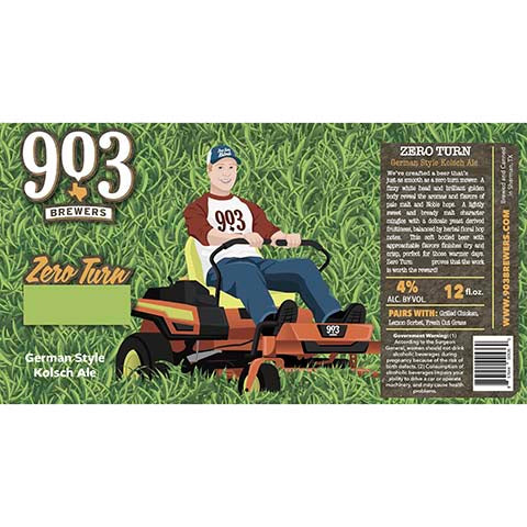 903 Zero Turn Kolsch by 903 Brewers, beer label
