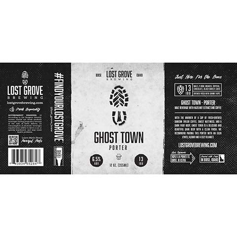 Lost Grove Ghost Town Porter by Lost Grove Brewing, beer label