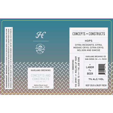 Harland Concepts + Constructs IPA by Harland Brewing Co, beer label