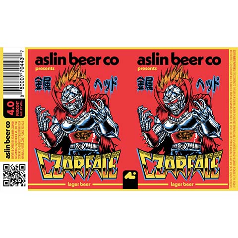 Aslin Czarface Lager by Aslin Beer Company, beer label