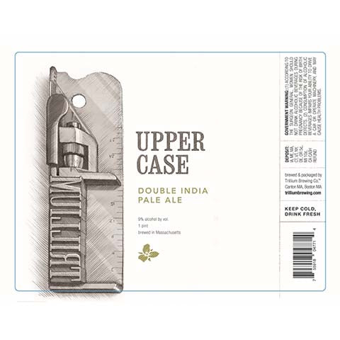 Trillium Upper Case DIPA by Trillium Brewing, beer label