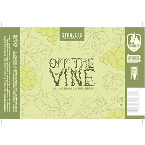 Stable 12 Off The Vines Sour by Stable 12 Brewing Company, beer label