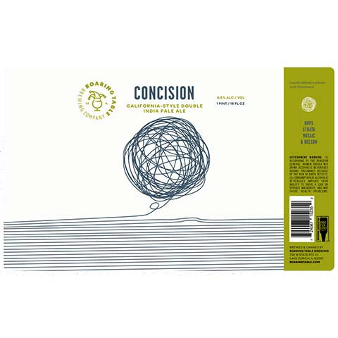 Roaring Table Concision DIPA by Roaring Table Brewing, beer label