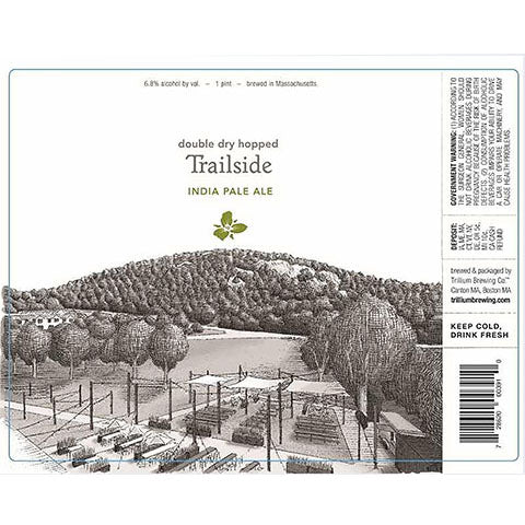Trillium Double Dry Hopped Trailside IPA by Trillium Brewing, beer label