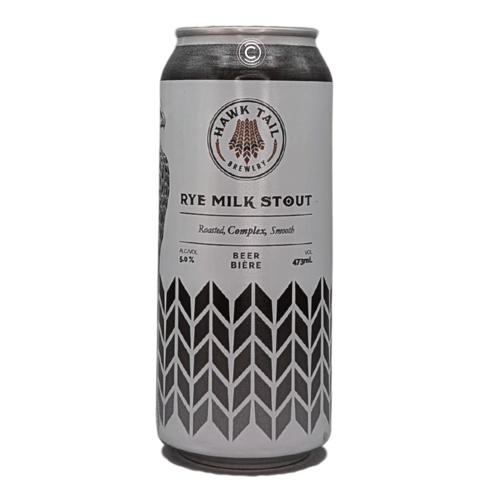 Rye Milk Stout by Hawk Tail Brewery, beer label