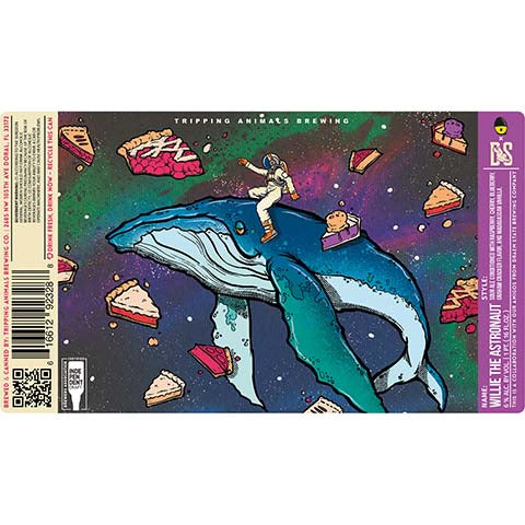 Tripping Animals Willie The Astronaut Sour by Tripping Animals Brewing Co., beer label