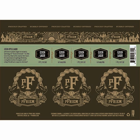 pFriem Czech Lager by PFriem Family Brewers, beer label
