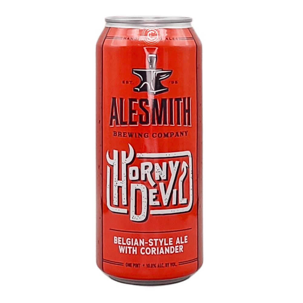 Horny Devil Belgian Style Ale with Coriander by AleSmith Brewing Co, beer label