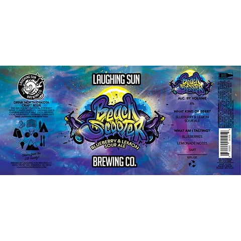 Laughing Sun Beach Scooter Sour Ale by Laughing Sun Brewing, beer label