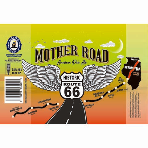 Obed & Isaac's Mother Road American Pale Ale by Obed & Isaac's Microbrewery, beer label