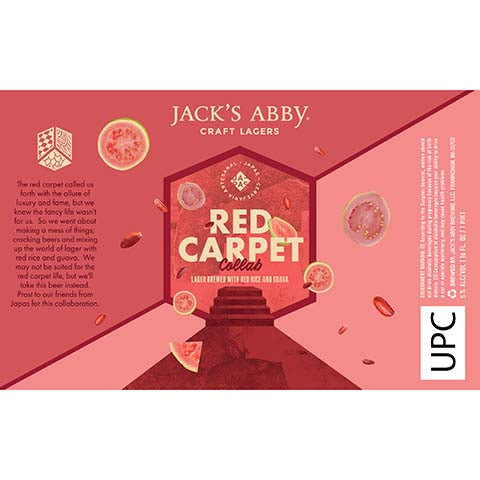 Jack's Abby Red Carpet Collab Lager by Jack's Abby Brewing LLC, beer label