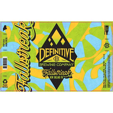 Definitive Fallstreak New England IPA by Definitive Brewing Company, beer label