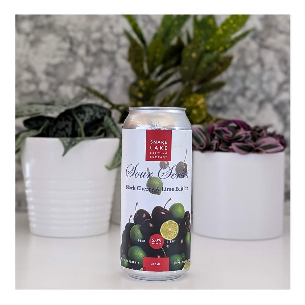 Sour Series: Black Cherry & Lime Sour by Snake Lake Brewing Company, beer label