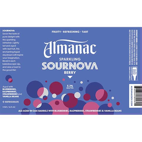 Almanac Berry Sournova by Almanac Beer Company, beer label