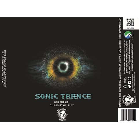 Widowmaker Sonic Trance IPA by Widowmaker Brewing, beer label