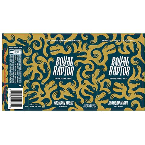 Monday Night Royal Raptor IIPA by Monday Night Brewing, beer label