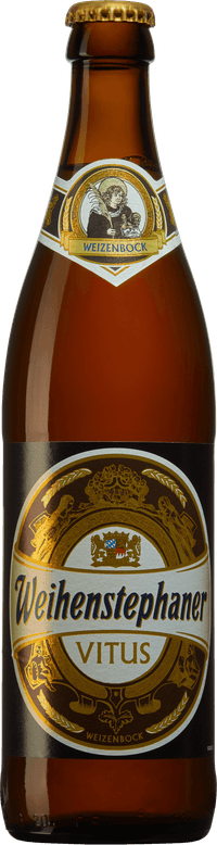 Weihenstephaner Vitus Weizenbock by Weihenstephan, beer label