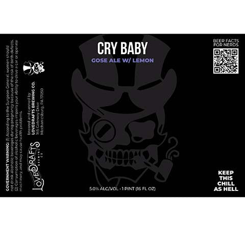 Lovedrafts Cry Baby Gose Ale by Lovedrafts Brewing Co., beer label