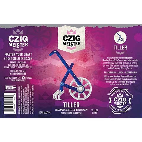 Czig Meister Tiller Saison Ale by Czig Meister Brewing Co., beer label