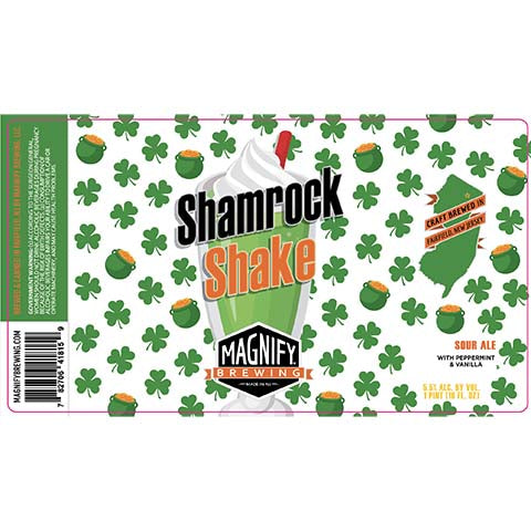 Magnify Shamrock Shake Sour Ale by Magnify Brewing Company, beer label