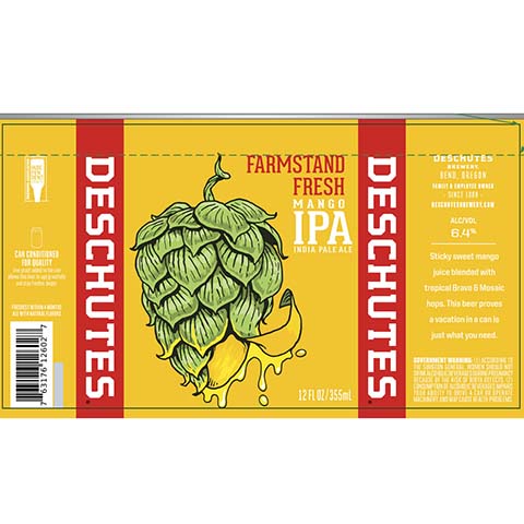 Deschutes Farmstand Fresh Mango IPA by Deschutes Brewery, beer label