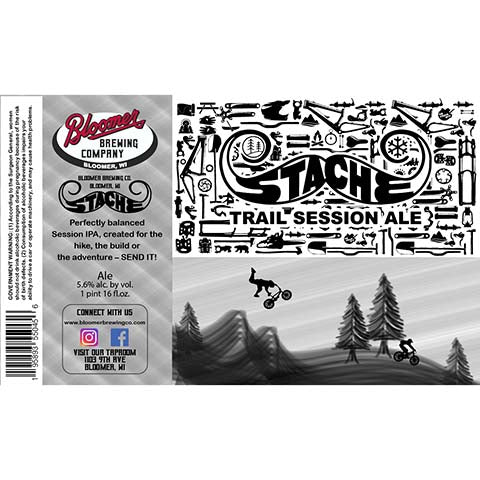 Bloomer Stache Trail Session Ale by Bloomer Brewing Co, beer label
