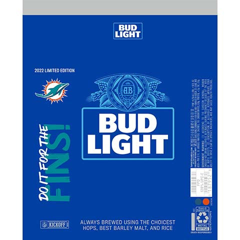 Bud Light Do It For The Fins! by Anheuser-Busch, beer label