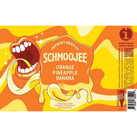 Imprint Beer Schmoojee Orange Pineapple Banana Sour Ale by Imprint Beer Company, beer label