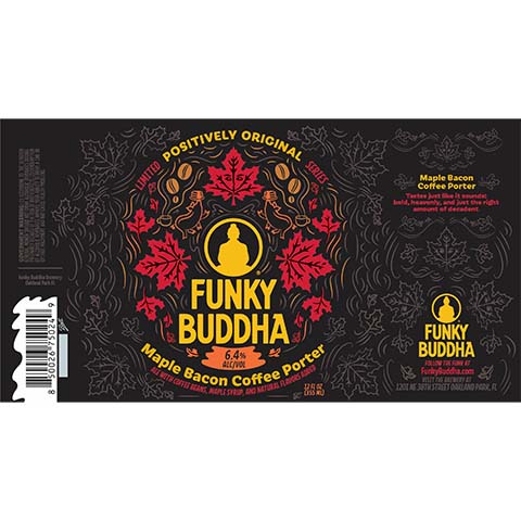 Funky Buddha Maple Bacon Coffee Porter by Funky Buddha Brewery, beer label