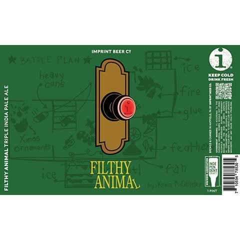 Imprint Beer Filthy Animal TIPA by Imprint Beer Company, beer label