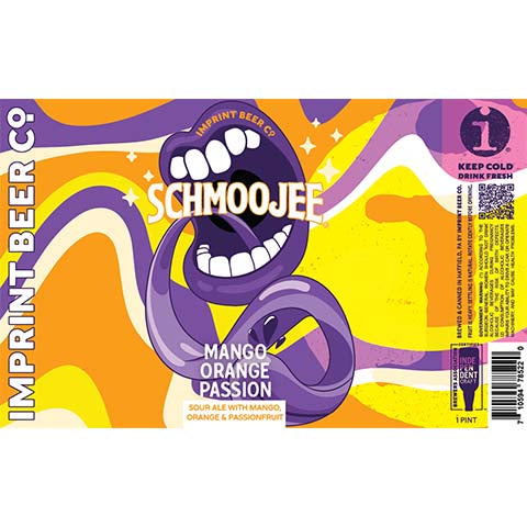 Imprint Schmoojee Mango Orange Passion Sour by Imprint Beer Company, beer label