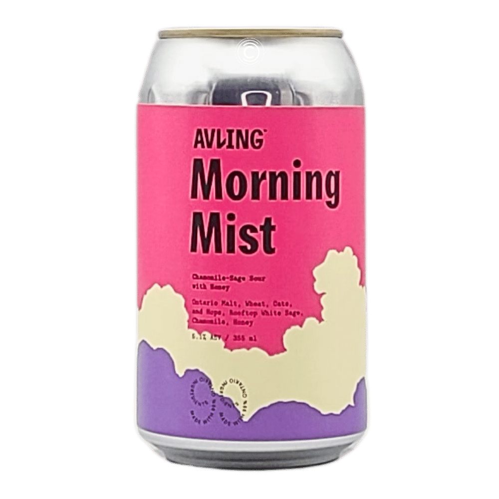 Morning Mist Chamomile Sage Sour with Honey by Avling Brewery, beer label