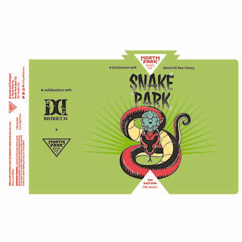 North Park Snake Park TDH Hazy QIPA by North Park Beer Co., beer label