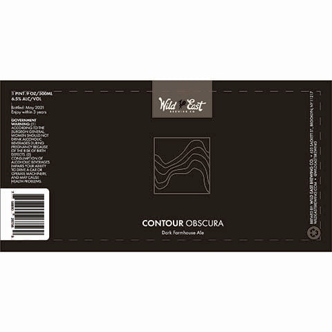 Contour Obscura Dark Farmhouse Ale by Wild East Brewing Co, beer label